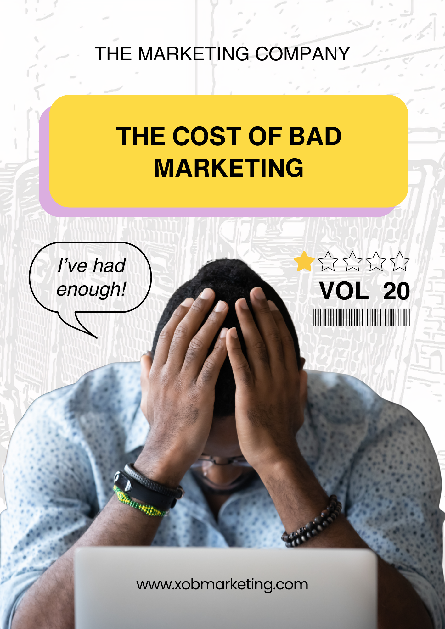 Stressed business owner struggling with the cost of bad marketing