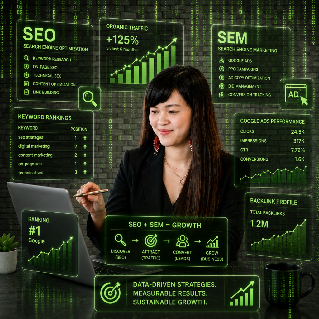 a matrix image as a representation of SEO & SEM atXOB Marketing